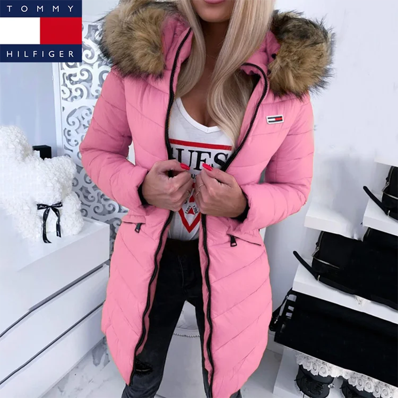 Kurtka puchowa damska z kapturem
